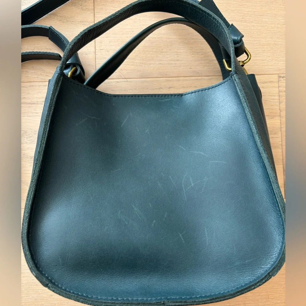 Madewell teal blue Sydney saddle leather bag - Picture 3 of 9
